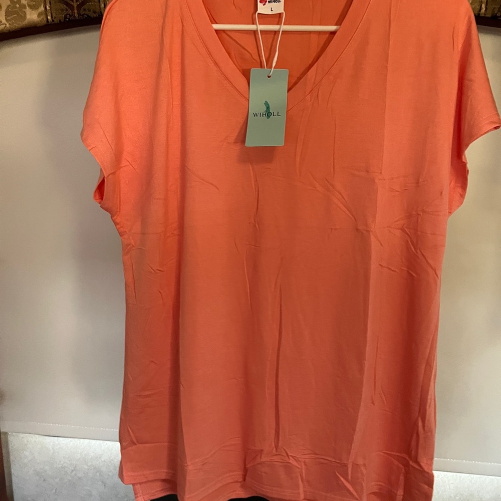 Vibrant Orange Cap Sleeve Relaxed Tee